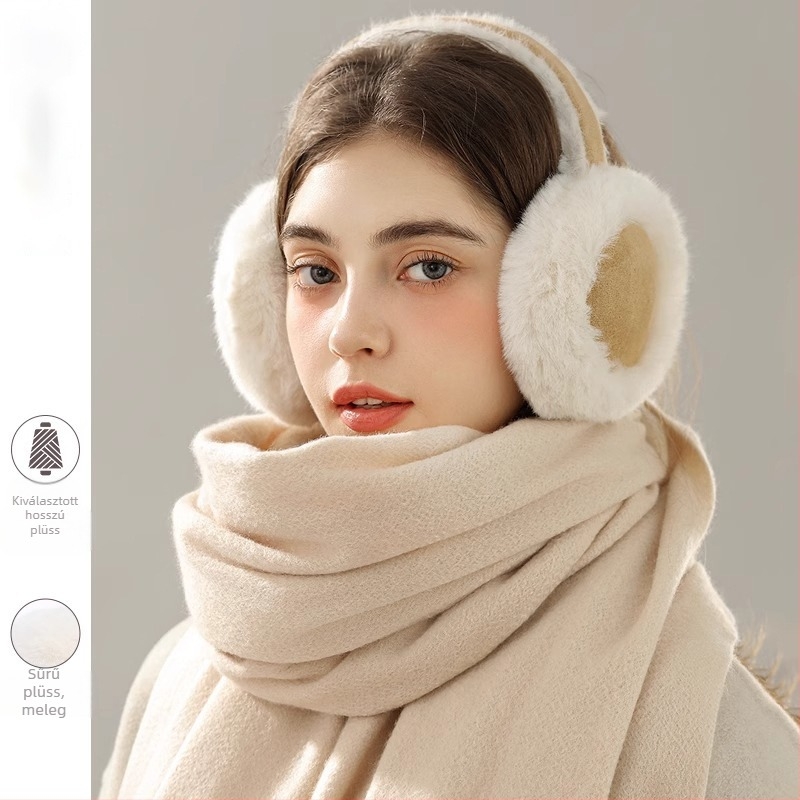 Őszi és téli plüss fülpárnák nőknek, plüss fülpárnák, velúr fülmelegítők, szélálló fülvédők, fülvédő sapkák, hidegálló és meleg fülpárnák