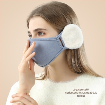 Őszi és téli maszk Női Színes Plüss Aranyos Fülvédő Sztereó Karcsúsító Felhő Meleg Fülvédő 2 az 1-ben