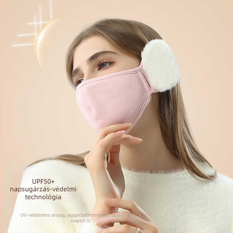 Őszi és téli maszk Női Színes Plüss Aranyos Fülvédő Sztereó Karcsúsító Felhő Meleg Fülvédő 2 az 1-ben