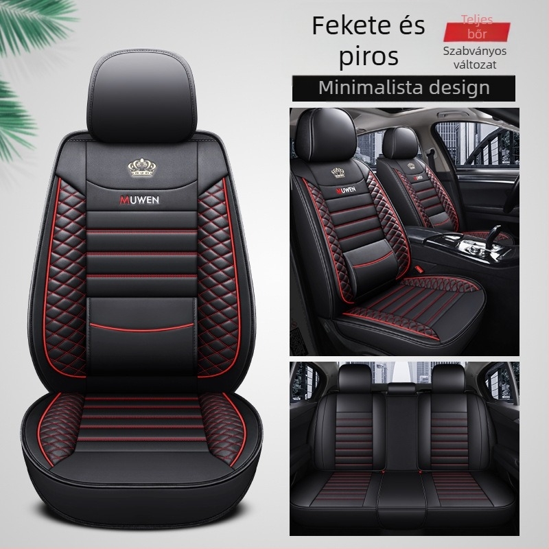 Four Seasons univerzális bőr jégselyem fix derékú háttámlával, szárnyakkal, autós párnával, teljes bőr táskapárnahuzat, outlet üzlet