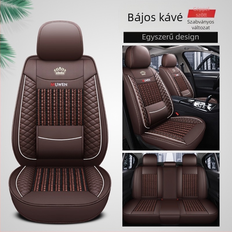 Four Seasons univerzális bőr jégselyem fix derékú háttámlával, szárnyakkal, autós párnával, teljes bőr táskapárnahuzat, outlet üzlet