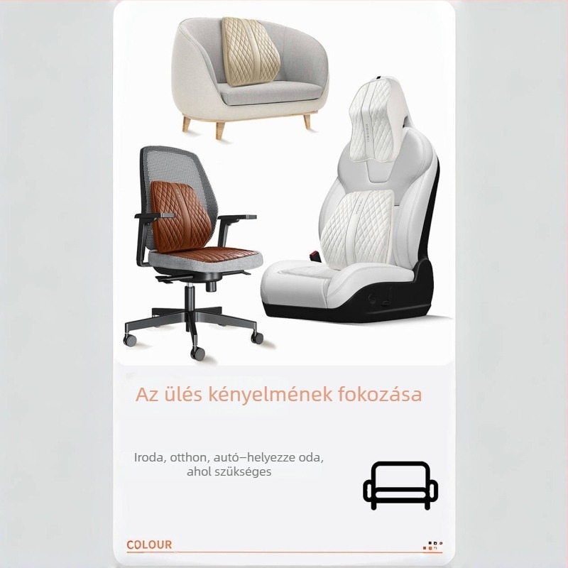 Advanced Sense Pana bőr autós derék-nyakpárna, autós belső ülés derékpárna, fejtámlapárna, üléspárna