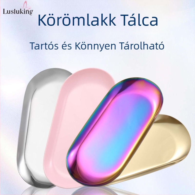 Határokon átnyúló, négyzet alakú, rozsdamentes acél ékszertálca, manikűreszközök, szív alakú tárolótálca, kozmetikai tálca, fémtálca