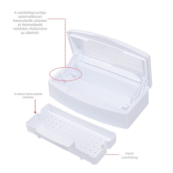Határokon átnyúló körömfertőtlenítő doboz alkoholos fertőtlenítő szűrő körömtisztító doboz multifunkcionális tisztítódoboz sterilizáló doboz szerszámosláda