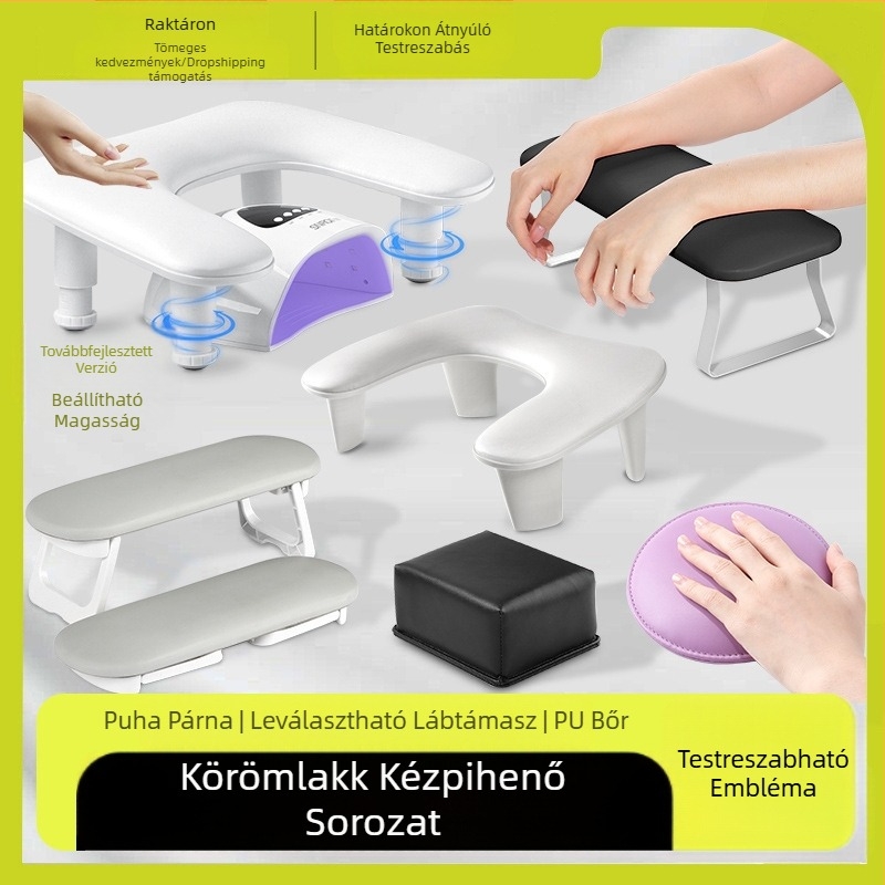 Határokon átnyúló, U alakú, kétkezes manikűr kézpárna, hordozható, levehető állvány, dönthető, multifunkcionális, orosz stílusú