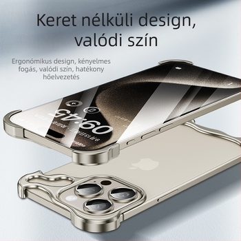 Apple 17Promax mobiltelefon tokhoz alkalmas, speciális alakú fém sarokbetét, leesésgátló iPhone 14 szegély nélküli 16E lencsével 5