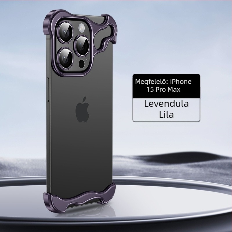 Apple 17Promax mobiltelefon tokhoz alkalmas, speciális alakú fém sarokbetét, leesésgátló iPhone 14 szegély nélküli 16E lencsével 5
