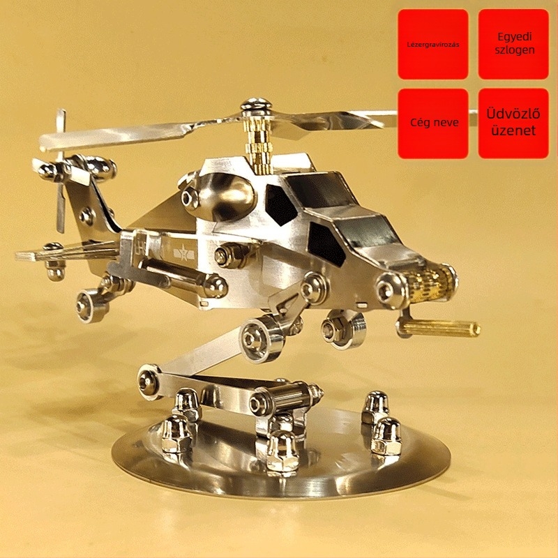 Rozsdamentes acél gyártása Fém kézművesség Smg Wushi helikopter mozdony rakéta vadászgép modell iroda