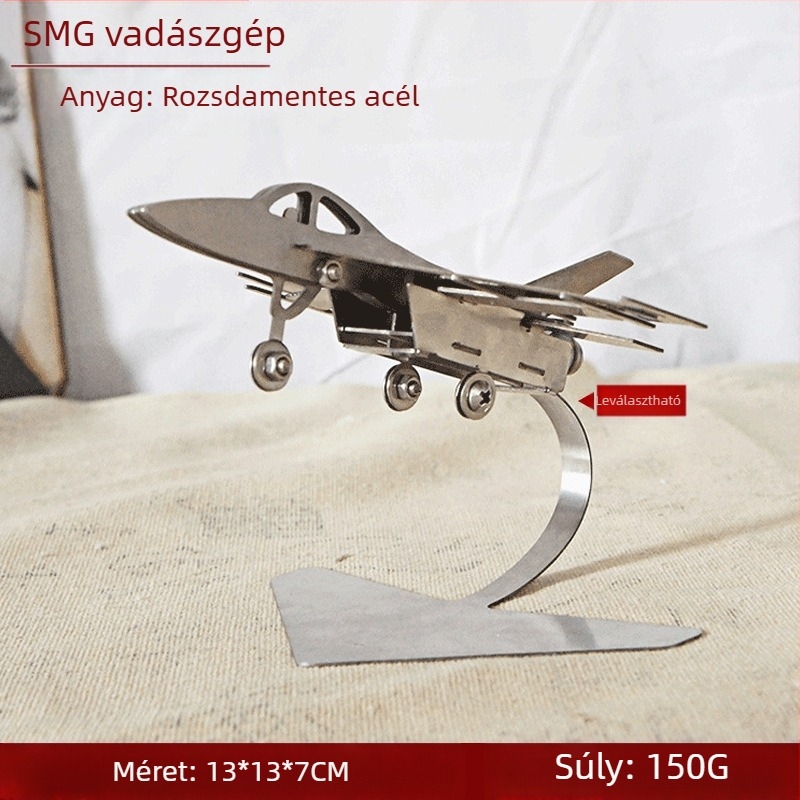 Rozsdamentes acél gyártása Fém kézművesség Smg Wushi helikopter mozdony rakéta vadászgép modell iroda