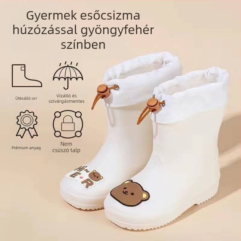 Gyermek gumicsizma, Fiúknak való csúszásmentes gumicsizma, Diáklányoknak való, Gyermek vízicipő, Vízálló gyermek gumicsizma