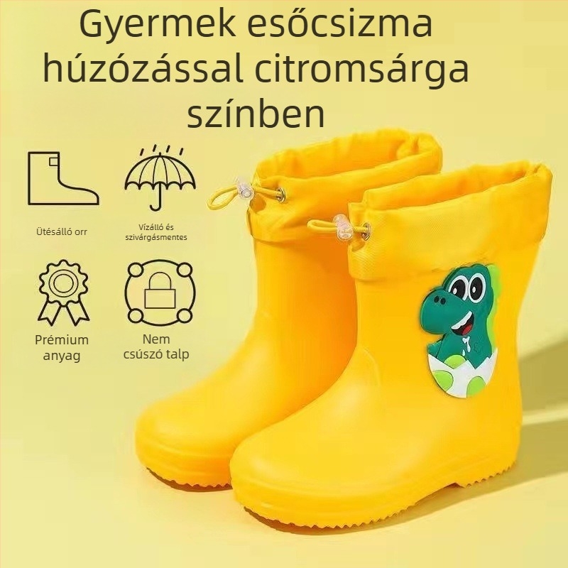 Gyermek gumicsizma, Fiúknak való csúszásmentes gumicsizma, Diáklányoknak való, Gyermek vízicipő, Vízálló gyermek gumicsizma