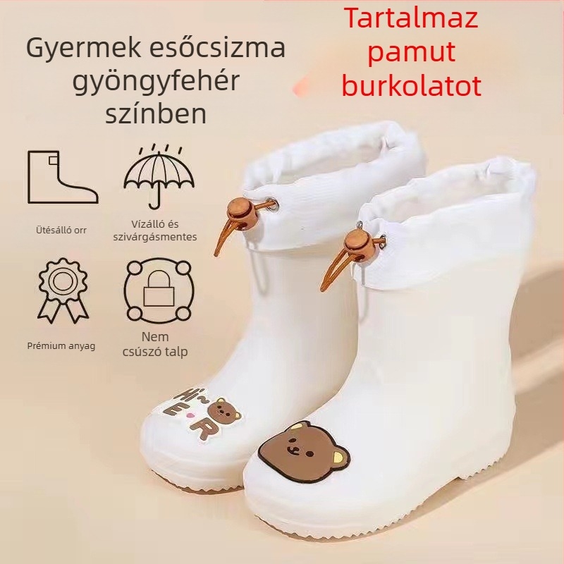 Gyermek gumicsizma, Fiúknak való csúszásmentes gumicsizma, Diáklányoknak való, Gyermek vízicipő, Vízálló gyermek gumicsizma