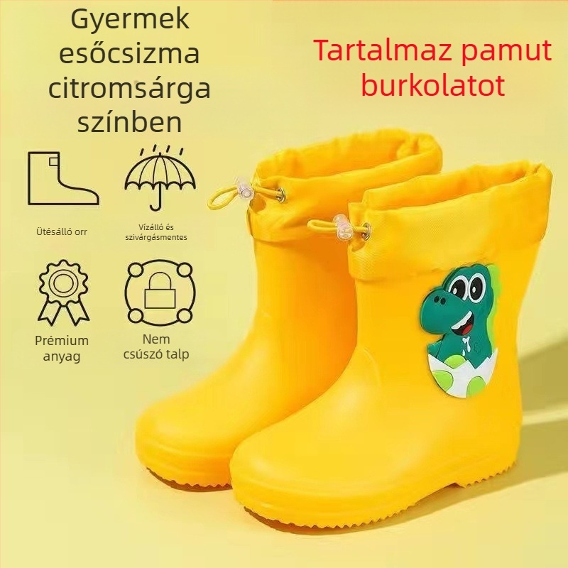 Gyermek gumicsizma, Fiúknak való csúszásmentes gumicsizma, Diáklányoknak való, Gyermek vízicipő, Vízálló gyermek gumicsizma