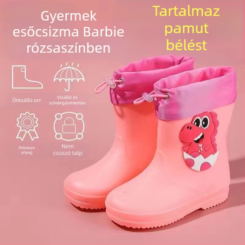 Gyermek gumicsizma, Fiúknak való csúszásmentes gumicsizma, Diáklányoknak való, Gyermek vízicipő, Vízálló gyermek gumicsizma