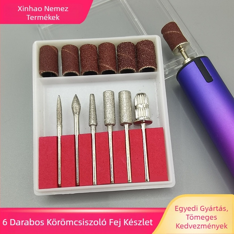 Ötrészes manikűrkészlet, hatrészes gyémánt gyapjúból készült, 12 darabos polírozó manikűrruha, manikűr polírozó kellékek