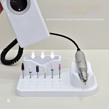 Határokon átnyúló csiszológép elhelyezési kijelző állvány, csiszolófej, fúrófej-rendező doboz, manikűr eszközök, manikűr tárolódoboz, csiszolófej