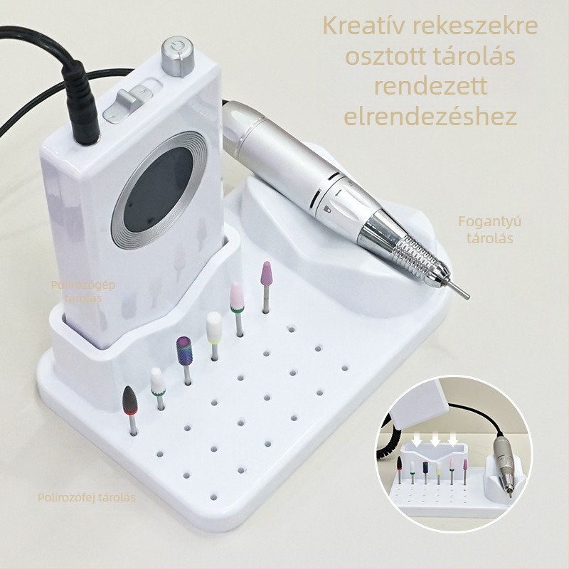 Határokon átnyúló csiszológép elhelyezési kijelző állvány, csiszolófej, fúrófej-rendező doboz, manikűr eszközök, manikűr tárolódoboz, csiszolófej