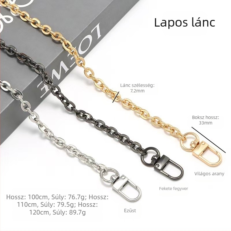 Táskalánc kiegészítők Egyedi vásárlású táska öv csere hónalj vállpánt táskalánc fém kiváló minőségű vállpánt keresztpántos táskalánc