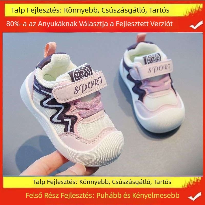 0-1-3 éveseknek Lélegző babacipők Lányoknak Tavaszi gyerekcipők Baba csúszásgátló új tavaszi és őszi puha talppal