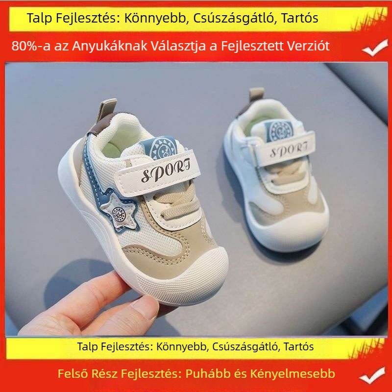 0-1-3 éveseknek Lélegző babacipők Lányoknak Tavaszi gyerekcipők Baba csúszásgátló új tavaszi és őszi puha talppal