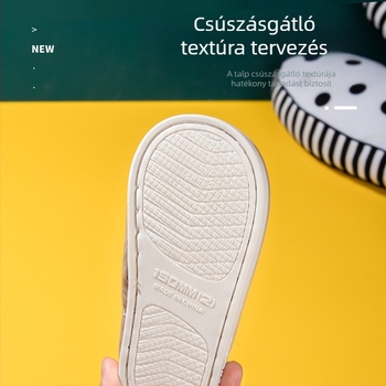 Fawn Millie gyerek textilpapucs, tavaszi és őszi, pántos, aranyos rajzfilm medvés, fiúknak és lányoknak, gyengéd otthoni papucsok