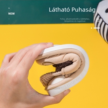 Fawn Millie gyerek textilpapucs, tavaszi és őszi, pántos, aranyos rajzfilm medvés, fiúknak és lányoknak, gyengéd otthoni papucsok