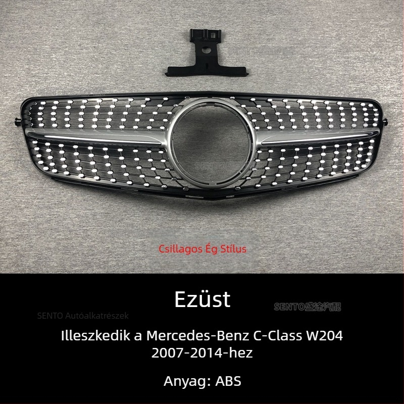 Alkalmas 2007-2014 Mercedes-Benz C-osztály W204 módosított középső háló GT függőleges rúd Gymnopus AMG első rúd hűtőrácshoz