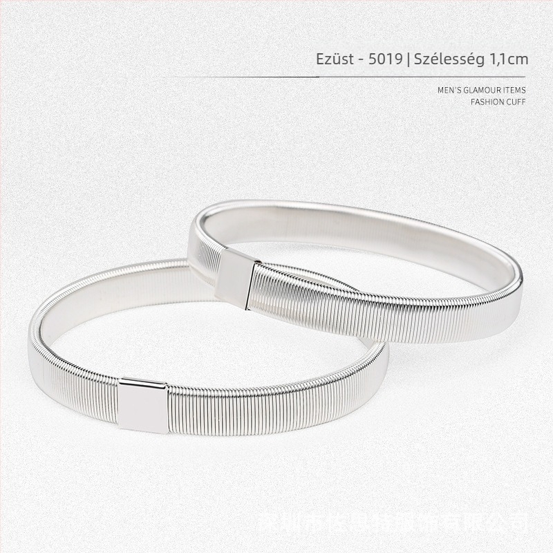 Férfi ing ujjak rövidítése műtárgy ujj mandzsetta európai és amerikai retró fix díszes bárpultos ing csúszásgátló gyűrű