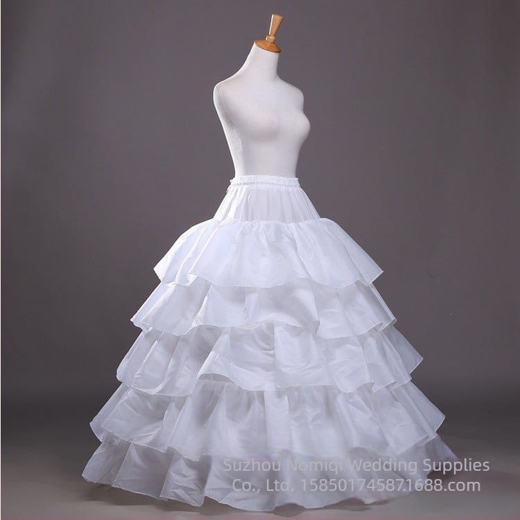 Nagykereskedelmi szoknyatartó négy acélgyűrű öt lótuszlevél átmérőjű szoknya menyasszonyi ruha szuper baldachinos alsószoknya közvetlen gyári szállítás raktáron