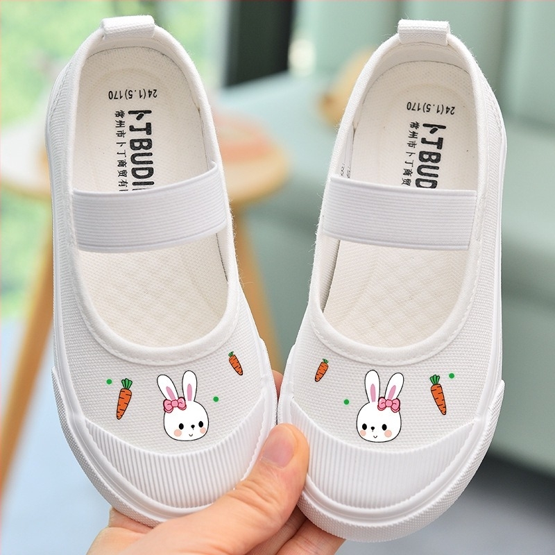 Gyerek vászoncipő, lányka fehér cipő, óvodai bebújós fehér puha talpú gyerekcipő, lányka szövetcipő, egyetemi benti cipő