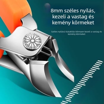 Raktáron lévő széles nyílású körömvágó körömbarázdához, ferde, fröccsenésmentes hegyes körömvágó, manikűr körömvágó olló