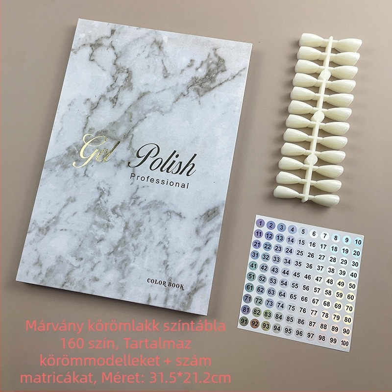 Határokon átnyúló, forró eladású manikűr márvány színtábla egyszerű színkártya kijelző körömlakk ragasztó kijelző tábla minta kijelző könyv