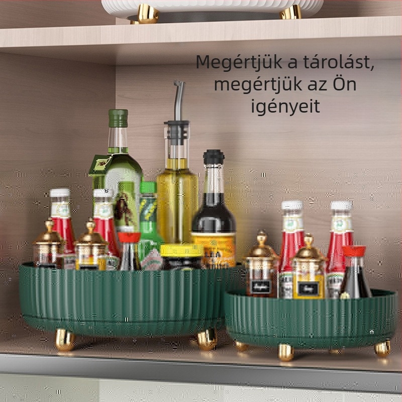 Forgatható kozmetikai tárolódoboz, 360 fokos bőrápolási terméktároló állvány, fésülködőasztal-tároló tálca, forgó tárolódoboz