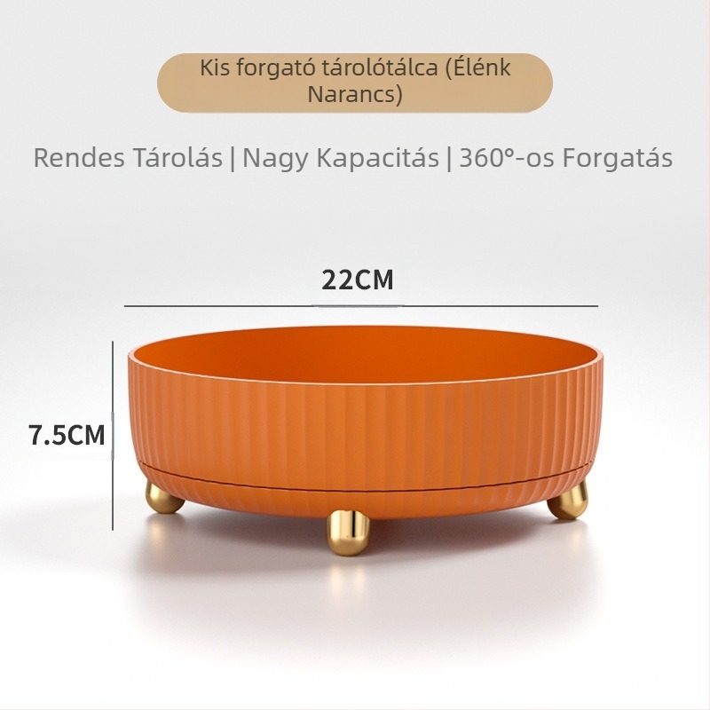 Forgatható kozmetikai tárolódoboz, 360 fokos bőrápolási terméktároló állvány, fésülködőasztal-tároló tálca, forgó tárolódoboz