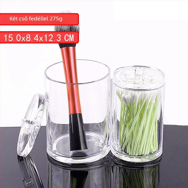 Kreatív átlátszó vattapálcika tárolódoboz Kristály akril porálló smink vattapálcika doboz kozmetikai rendszerező tárolódoboz