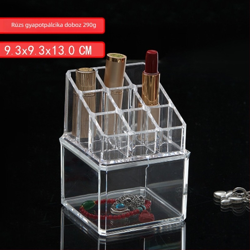 Kreatív átlátszó vattapálcika tárolódoboz Kristály akril porálló smink vattapálcika doboz kozmetikai rendszerező tárolódoboz