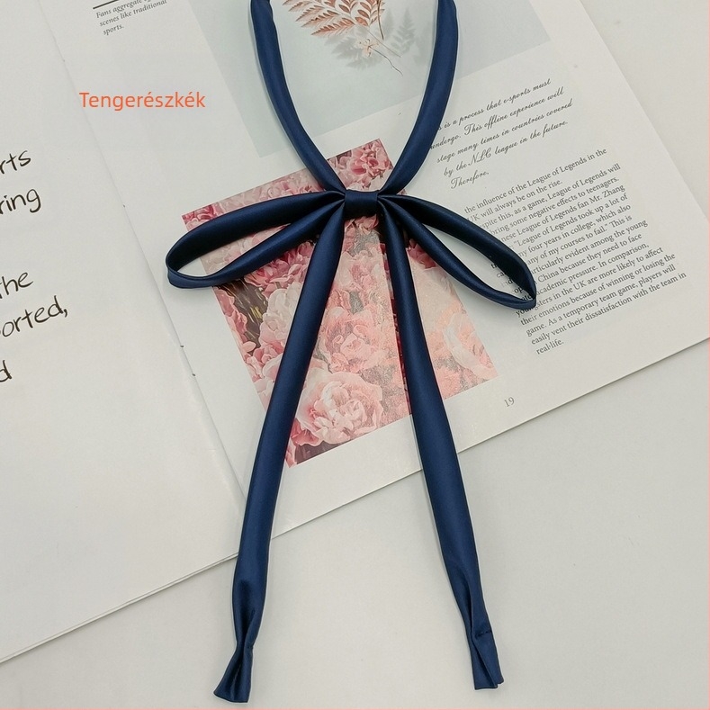 Raktáron nagykereskedelmi, nyakkendő nélküli kötél szalaggal, egyszínű masni, japán főiskolai stílusú JK egyenruha, vékony, hosszú fogantyús csokornyakkendő nőknek