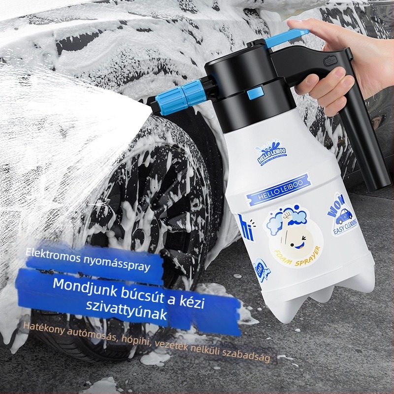 Elektromos autómosó speciális habos öntözőkanna Vezeték nélküli töltés pneumatikus öntözőkanna permetező öntöző kerti szórófejjel