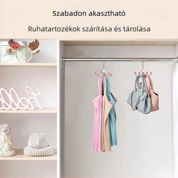 Hatkarmos akasztós háztartási multifunkcionális vállfa parittya fehérnemű tároló műtárgy kollégiumi gardrób 360 fokban forgó akasztó