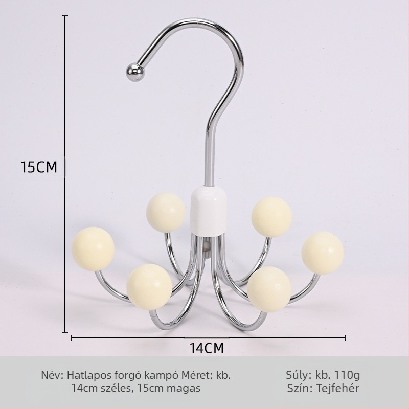 Hatkarmos akasztós háztartási multifunkcionális vállfa parittya fehérnemű tároló műtárgy kollégiumi gardrób 360 fokban forgó akasztó