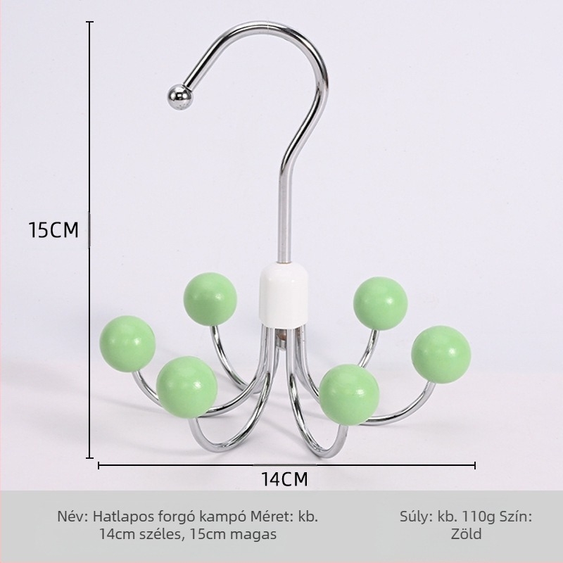 Hatkarmos akasztós háztartási multifunkcionális vállfa parittya fehérnemű tároló műtárgy kollégiumi gardrób 360 fokban forgó akasztó