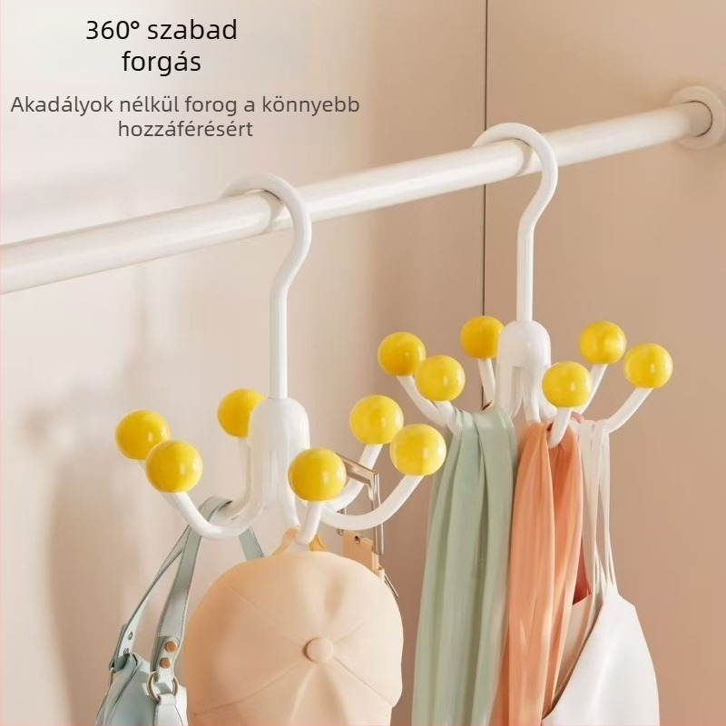 Hatkarmos akasztós háztartási multifunkcionális vállfa parittya fehérnemű tároló műtárgy kollégiumi gardrób 360 fokban forgó akasztó