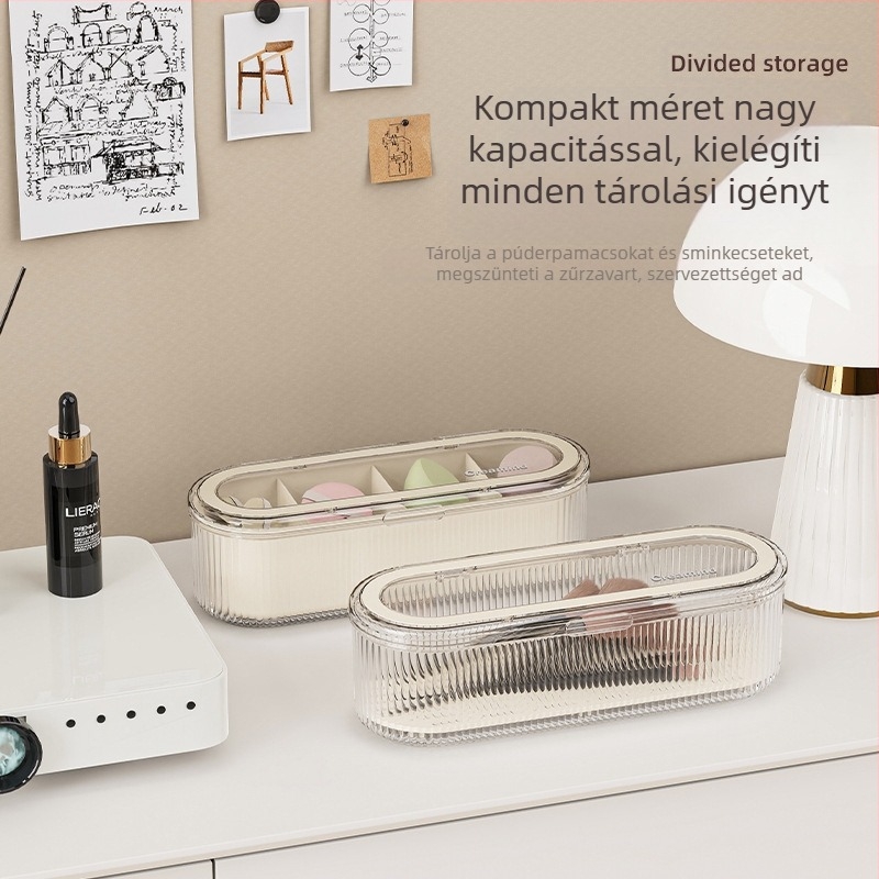 Sminkecset tároló doboz Advanced Sense púderpuff ecset szépség tojás komód asztali fedéllel porálló szemöldök ecset illesztő doboz