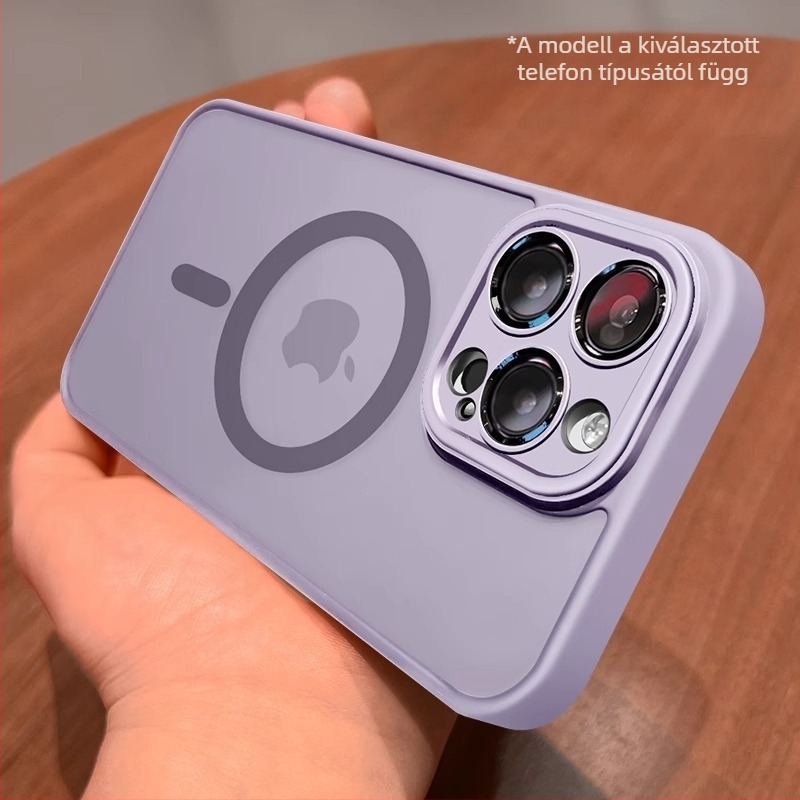 Alkalmas iPhone 17 telefontokhoz, Apple 14 Pro Max mágneses, átlátszó, matt 15 teljes lencsét fedő fólia védőtokhoz