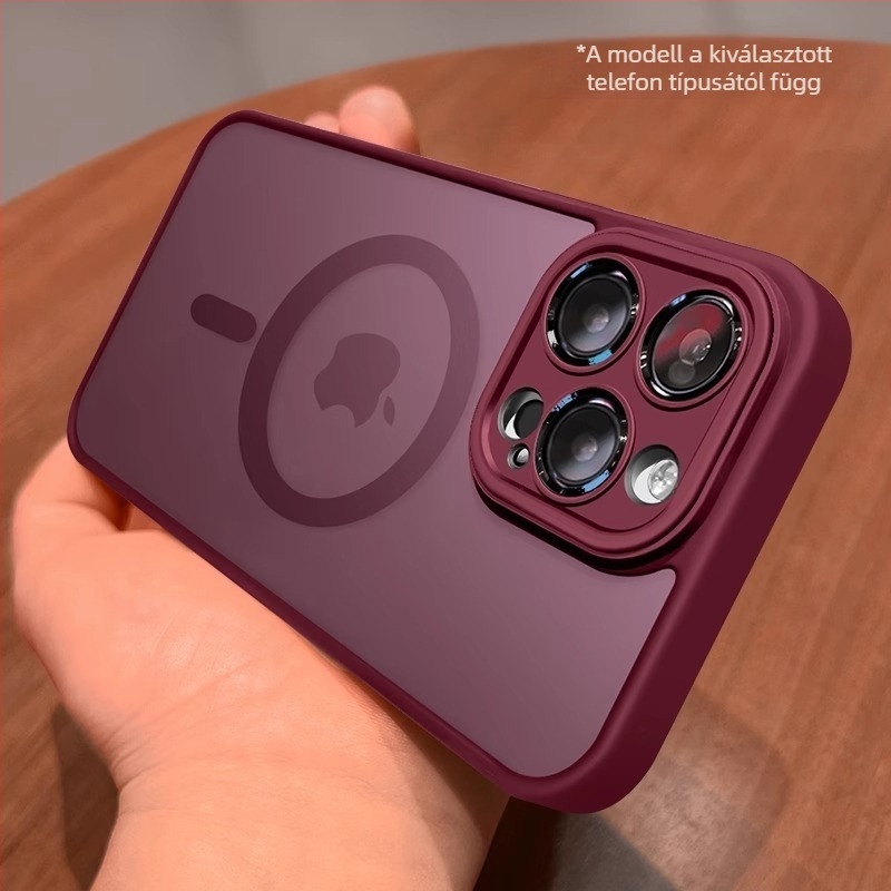 Alkalmas iPhone 17 telefontokhoz, Apple 14 Pro Max mágneses, átlátszó, matt 15 teljes lencsét fedő fólia védőtokhoz