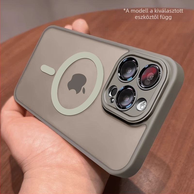 Alkalmas iPhone 17 telefontokhoz, Apple 14 Pro Max mágneses, átlátszó, matt 15 teljes lencsét fedő fólia védőtokhoz