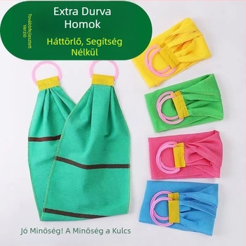 Erős durva homokszemcsés hátradírozó törölköző, Hosszú csíkos hátradírozó törölköző, Kétoldalas fürdőlepedő, Hátradírozó törölköző, Nem kell segítséget kérni a szennyeződések eltávolításához, Hátradírozó törölköző