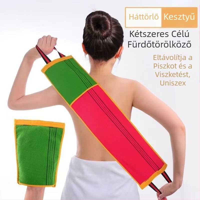 Erős durva homokszemcsés hátradírozó törölköző, Hosszú csíkos hátradírozó törölköző, Kétoldalas fürdőlepedő, Hátradírozó törölköző, Nem kell segítséget kérni a szennyeződések eltávolításához, Hátradírozó törölköző