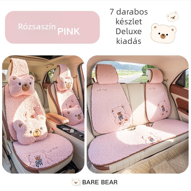 Autós párna plüss meleg téli üléshuzat rajzfilm aranyos istennő autós párna félcsomagos autós üléspárna nagykereskedelemben