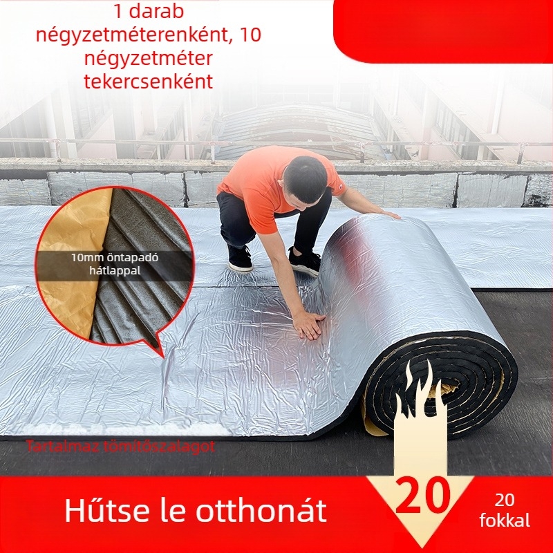 Tetőszigetelés pamutból, magas hőmérsékletnek ellenálló, tűzálló szövetből, napfénytetőhöz, mennyezetszigetelő fólia, öntapadó szigetelőlap